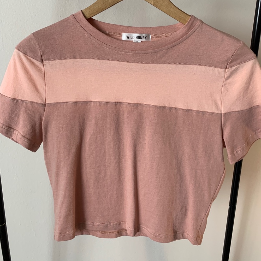 ‘Wild Honey’ Striped Crop Tee, size S